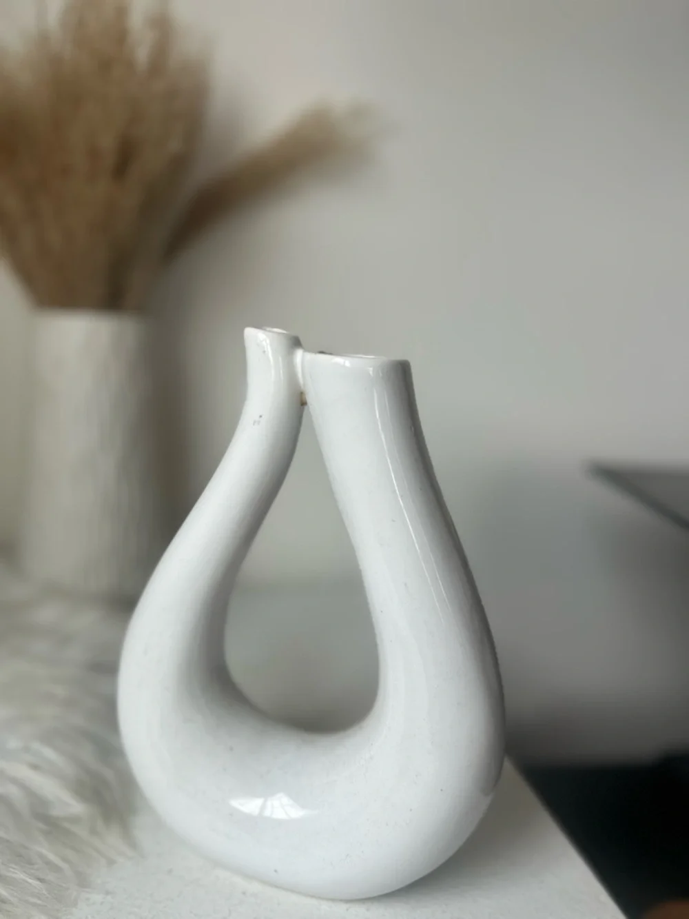 Modern White Ceramic Sculptural Vase new